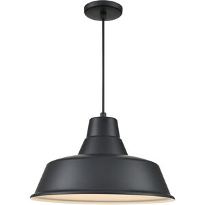 R Series 1 Light 17 inch Satin Black Outdoor Pendant